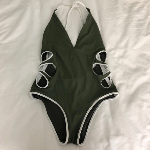 aerie Swim Aerie Olive Green Swimsuit Onepiece Poshmark